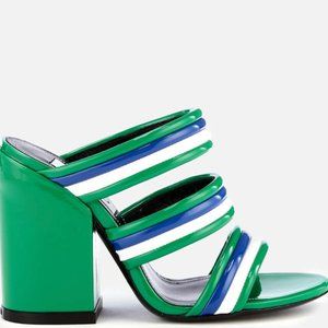 KENZO WOMEN'S ANA HEELED MULE SANDALS - GRASS GREEN sz 40 us 9 womens